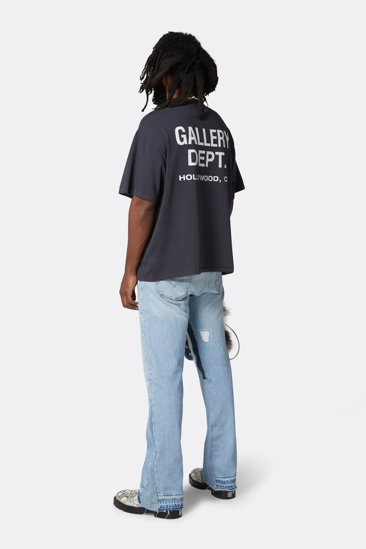 GALLERY DEPT. SOUVENIR TEE Black English LOGO short sleeves Hollywood limited edition Washed black S-XL Classic basic style washed and aged Cylindrical seamless linen and cotton fabric Loose fit
